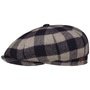 Kyoto Twotone Check Flat Cap by Alfonso D'Este plum