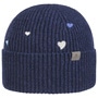 Little Hearts Beanie Hat with Cuff by Lierys navy