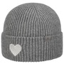 Extra Fine Merino Heart Knit Beanie by Lierys grey