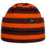Short Stripy Merino Knit Hat by Eisbär orange