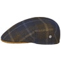 Lencott Wool Check Flat Cap by Lierys navy