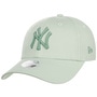 9Forty WMNS NYY Metallic Logo Cap by New Era mint green