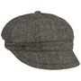 Herringbone Wool Newsboy Cap by Loevenich grey