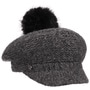 Soft Pompom Newsboy Cap by Loevenich anthracite