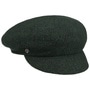 Milled Wool Newsboy Cap by Loevenich dark green