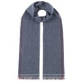 Mini Check Cashmere Scarf by Lierys navy