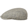 Sustainable Linen Mix Driver Flat Cap by Stetson cream white