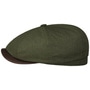 Hatteras Waxed Cotton Linen Flat Cap by Stetson olive