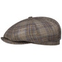 Hatteras Silk Mix Check Flat Cap by Stetson brown