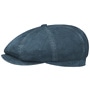 Hatteras Denim Leather Flat Cap by Stetson navy