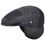 John Hanley Lambswool Flat Cap by Lierys navy