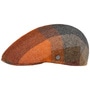 John Hanley Colour Check Flat Cap by Lierys orange
