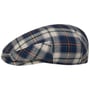 Caroma Check Driver Flat Cap by JJ Hats blue