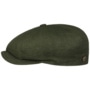 Verisco 8 Panel Linen Flat Cap by Balmoral olive