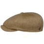 Verisco 8 Panel Linen Flat Cap by Balmoral beige