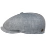 Verisco 8 Panel Linen Flat Cap by Balmoral light blue