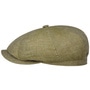 Hatteras 8 Panel Linen Flat Cap by Stetson khaki