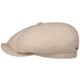 Hatteras 8 Panel Linen Flat Cap by Stetson beige
