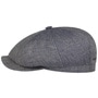 Hatteras 8 Panel Linen Flat Cap by Stetson blue-mottled