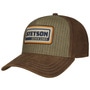 Retro Stripes Leather Cap by Stetson brown