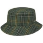 Levington Check Bucket Linen Hat by Balmoral dark green