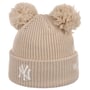 NY Yankees Double Pom Beanie Hat by New Era oatmeal