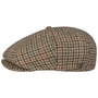 Brood Cotton Houndstooth Flat Cap by Brixton beige