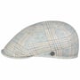 Garona Check Linen Flat Cap by Lierys blue-beige