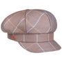 Anja Check Linen Newsboy Cap by Mayser beige