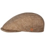 Sidney Herringbone Linen Flat Cap by Mayser light brown