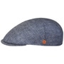 Sidney Herringbone Linen Flat Cap by Mayser blue