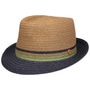 Tricolour Straw Trilby Hat by Mayser nature-blue