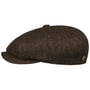 8 Panel Wool Herringbone Flat Cap by Balmoral dark brown