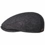 Wool Herringbone Driver Flat Cap by Balmoral grey