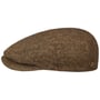 Wool Herringbone Driver Flat Cap by Balmoral light brown