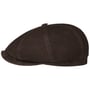 Hatteras Goat Oily Touch Flat Cap by Stetson dark brown