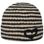 Twotone Knit Beanie Hat with Cuff by Seeberger beige-black