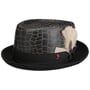 Jhon Leather Pork Pie Hat by Alfonso D’Este black