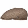 Wool Stripe Flat Cap with Cashmere by Lierys beige
