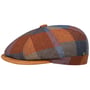 City Bic Checks Flat Cap by Lierys blau-orange