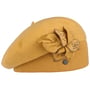 Milled Wool Beret With Flower by Lierys mustard