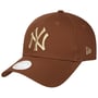 9Forty Metallic Yankees Logo Cap by New Era brown