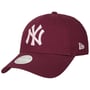 9Forty Metallic Yankees Logo Cap by New Era bordeaux