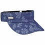Floral Print Denim Visor by Seeberger denim-navy