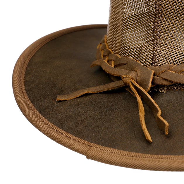 Brandon Mesh Crown Leather Hat by Scippis --> Shop Hats, Beanies