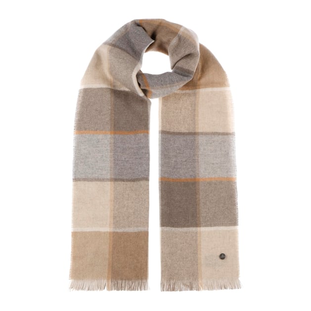 【CTHY】WINDOWPANE CHECK CASHMERE STOLE Windowpane Check Cashmere & Vicuña Scarf | Vicuña Accessories