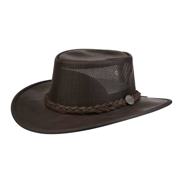 Foldaway Cooler Leather Hat by Barmah --> Shop Hats, Beanies  display picture 1
