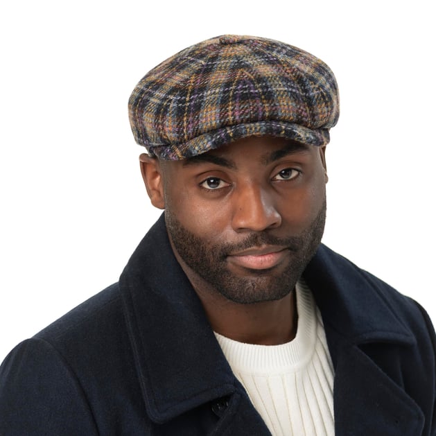 Hatteras Check Harris Tweed Flat Cap by Stetson - 144,95 €