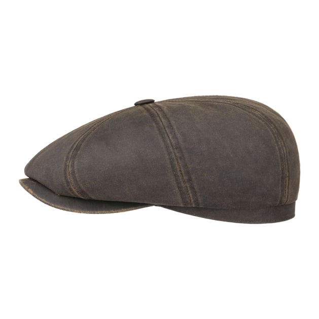 Casquette Stetson Hatteras Old Cotton - Bonnet Newsboy Oilskin Volumineuse Avec Visière