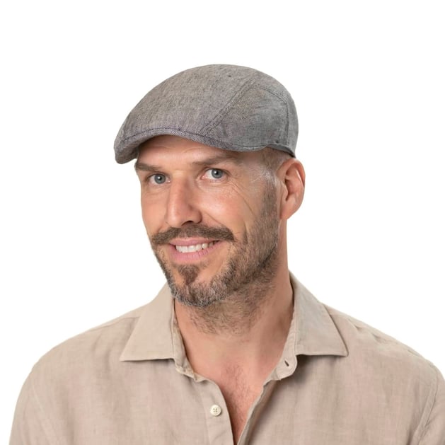 Herringbone Linen Flat Cap by Stetson - 82,95 €